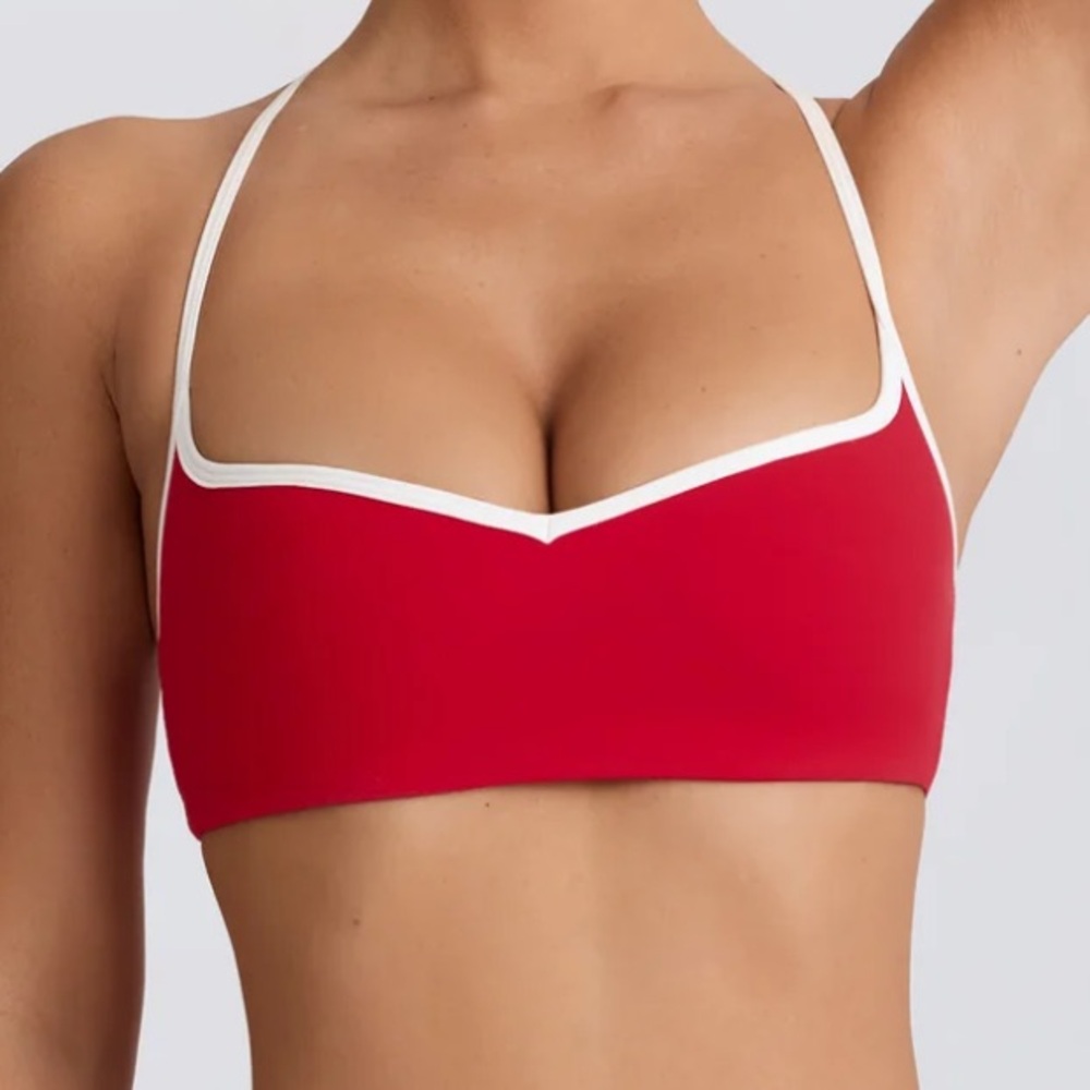 Oh Polly bo+tee sweetheart neckline hot red